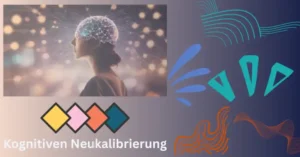 Profil einer Person mit leuchtendem Gehirn und Netzwerkmustern, Symbol für kognitive Neukalibrierung.